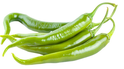 Green chili pepper isolated on transparent background, png