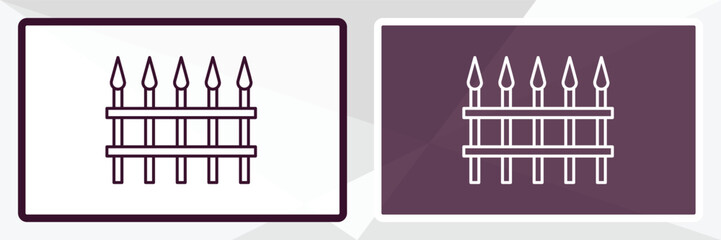 fences outline icon. Linear vector from nature concept. Thin line white and black fences icon isolated on white and dark background