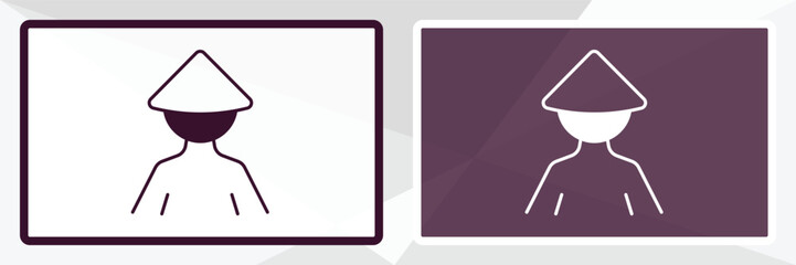 asian outline icon. Linear vector from nature concept. Thin line white and black asian icon isolated on white and dark background