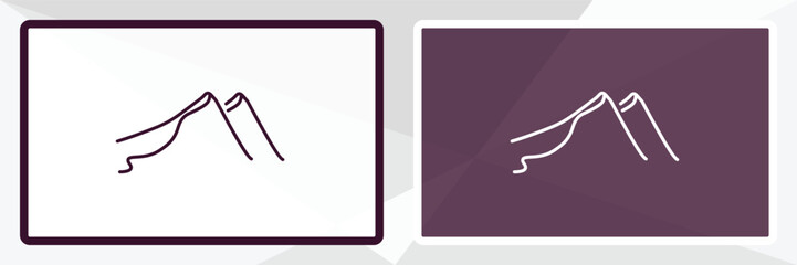 dune outline icon. Linear vector from nature concept. Thin line white and black dune icon isolated on white and dark background