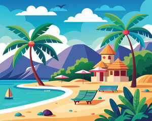 Beach vector illustration