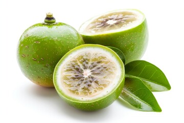 A fresh monk fruit isolated on white