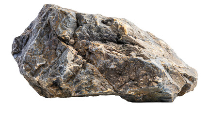Fototapeta premium Hard rock boulder stone isolated on transparent background, png