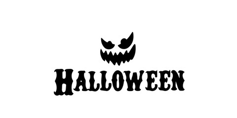 vector halloween with pumpkin monster face 