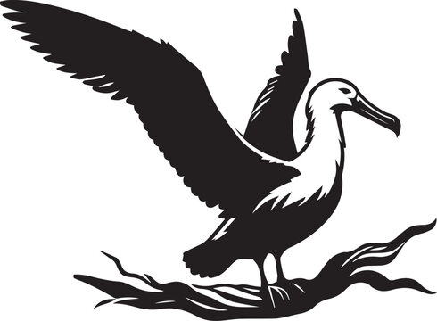 recommend clip art: black albatross silhouette vector, albatross logo Vector.