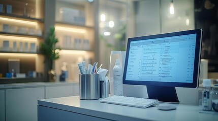 Digital interface of electronic health records in use at a doctor's office