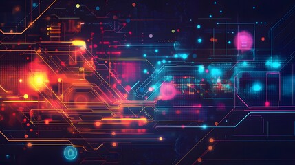 Obraz premium Abstract technological background with various technological ele. 