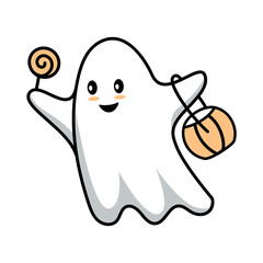 ghost2.  Cute ghost characters for Halloween party preparation. Halloween Day Ghosts.