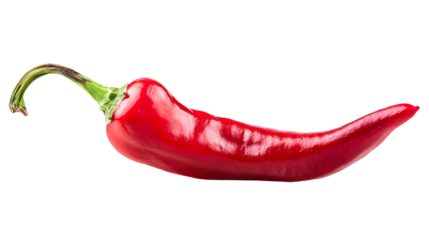 Red chili pepper isolated on transparent background, png