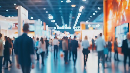 A vibrant exhibition fills a hall with attendees networking and showcasing cutting-edge products.