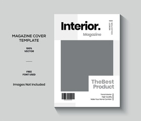 White Minimalist Interior Product Magazine Cover Template