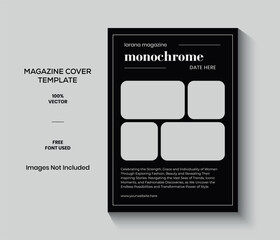 Black and Grey Minimalist Fashion Stylish Magazine Cover