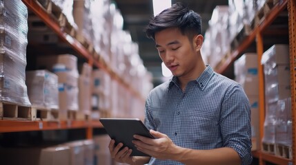 The Warehouse Worker with Tablet