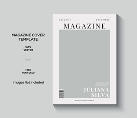 Neutral Minimalist Fashion Magazine Cover Template