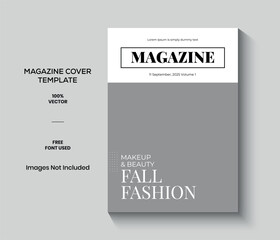 White & Black Minimalist Beauty Magazine Cover Template