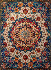 Fototapeta premium Persian carpet with intricate floral medallion design