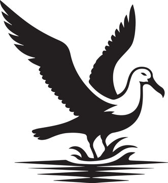 recommend clip art: black albatross silhouette vector, albatross logo Vector.