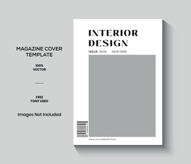 White Interior Design Magazine Cover Template
