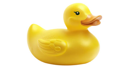 Rubber duck isolated on transparent background, png