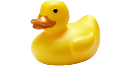 Rubber duck isolated on transparent background, png