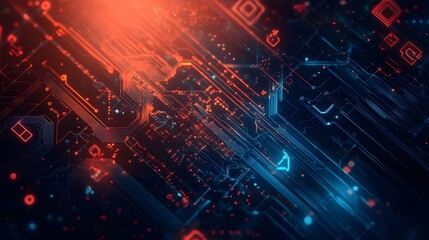 Obraz premium Abstract technological background with various technological ele. 