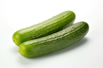 Fresh Cucumbers Isolated on White Background