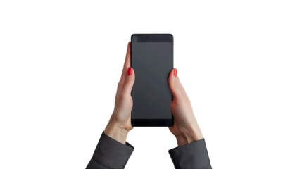 Smartphone mockup isolated on transparent background, png