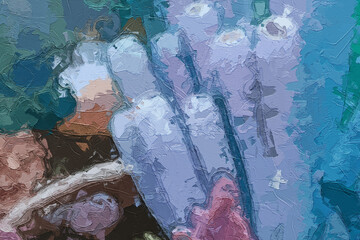 Oil paintings and various flowers, marine creatures, roses, peonies, tigers, and beauty