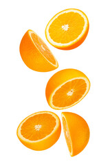 Falling Orange, cutout, full depth of field.