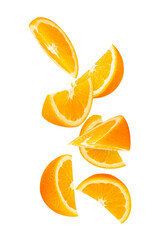 Falling Orange, cutout, full depth of field.
