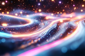 Vibrant Abstract Space with Neon Colors