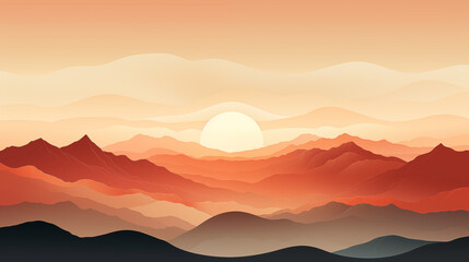 Fototapeta premium mountains landscape. landscape in watercolor style