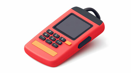 3D Isolated Price Tag and Payment Terminal Vector - Sleek Illustration for Retail Transactions on White Background