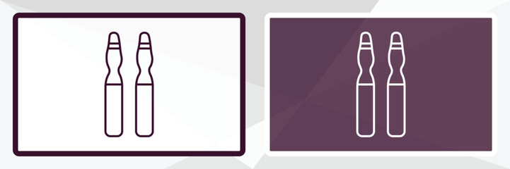 ampoule outline icon. Linear vector from health and medical concept. Thin line white and black ampoule icon isolated on white and dark background