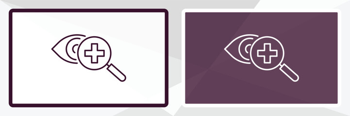 Obraz premium optometrist outline icon. Linear vector from health and medical concept. Thin line white and black optometrist icon isolated on white and dark background