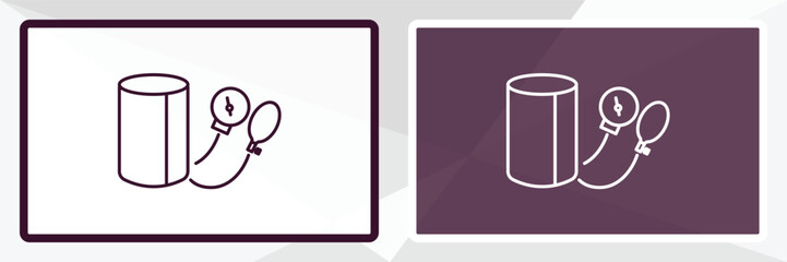 blood pressure gauge outline icon. Linear vector from health and medical concept. Thin line white and black blood pressure gauge icon isolated on white and dark background