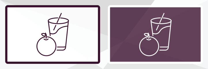 orange juice outline icon. Linear vector from health and medical concept. Thin line white and black orange juice icon isolated on white and dark background