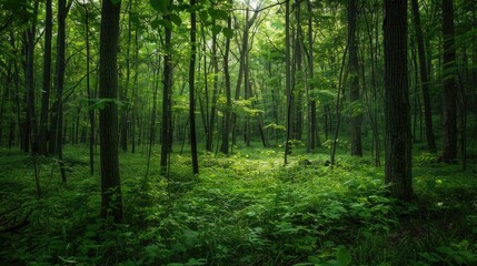 Fototapeta premium Undergrowth within dense woods