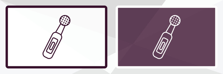 electric toothbrush outline icon. Linear vector from health and medical concept. Thin line white and black electric toothbrush icon isolated on white and dark background