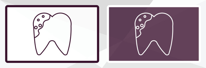 caries outline icon. Linear vector from health and medical concept. Thin line white and black caries icon isolated on white and dark background