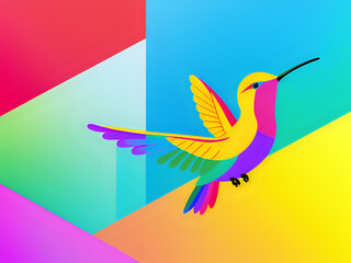 Obraz premium bunter minimalistischer Kolibri