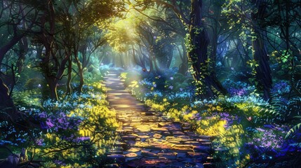 Obraz premium Vivid forest path