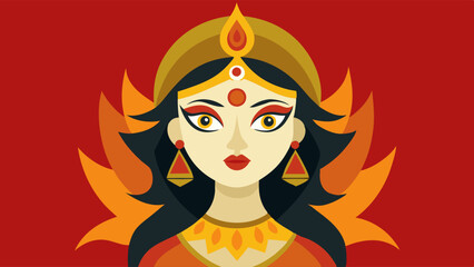 Durga image into vector with beautiful eyes