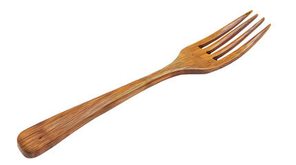 Wooden fork isolated on transparent background, png