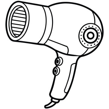 recommend clip art: Hair dryer vector line art