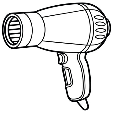 recommend clip art: Hair dryer vector line art