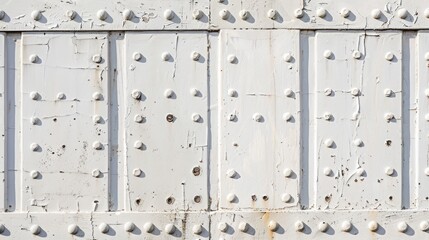 White wall with bolts