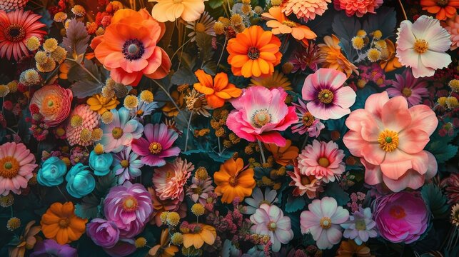 Vibrant floral backdrop