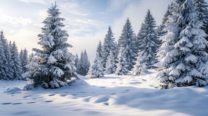 trees covered in snow in the winter