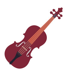 Fototapeta premium Violin Using Bold, Simple Shapes and Silhouette Colors on a White Background